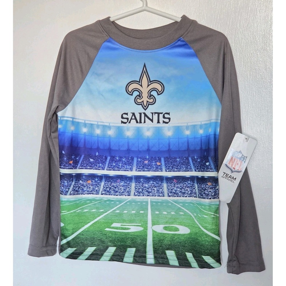 New Orleans Saints Toddler NFL Stadium Field Long Sleeve T-Shirt 4T NWT New